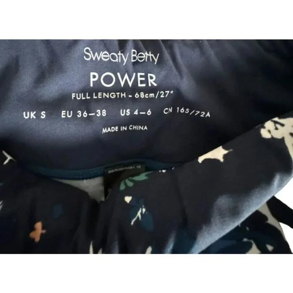 Sweaty Betty Power Full Length Legging Size Small blue abstract floral print - Picture 6 of 7